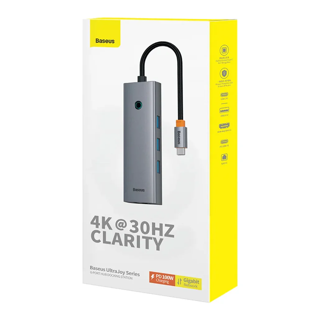 Baseus UltraJoy 6-in-1 USB Hub - Type-C Docking Station - Image 3