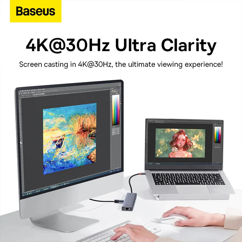 Baseus UltraJoy 6-in-1 USB Hub - Type-C Docking Station - Image 7