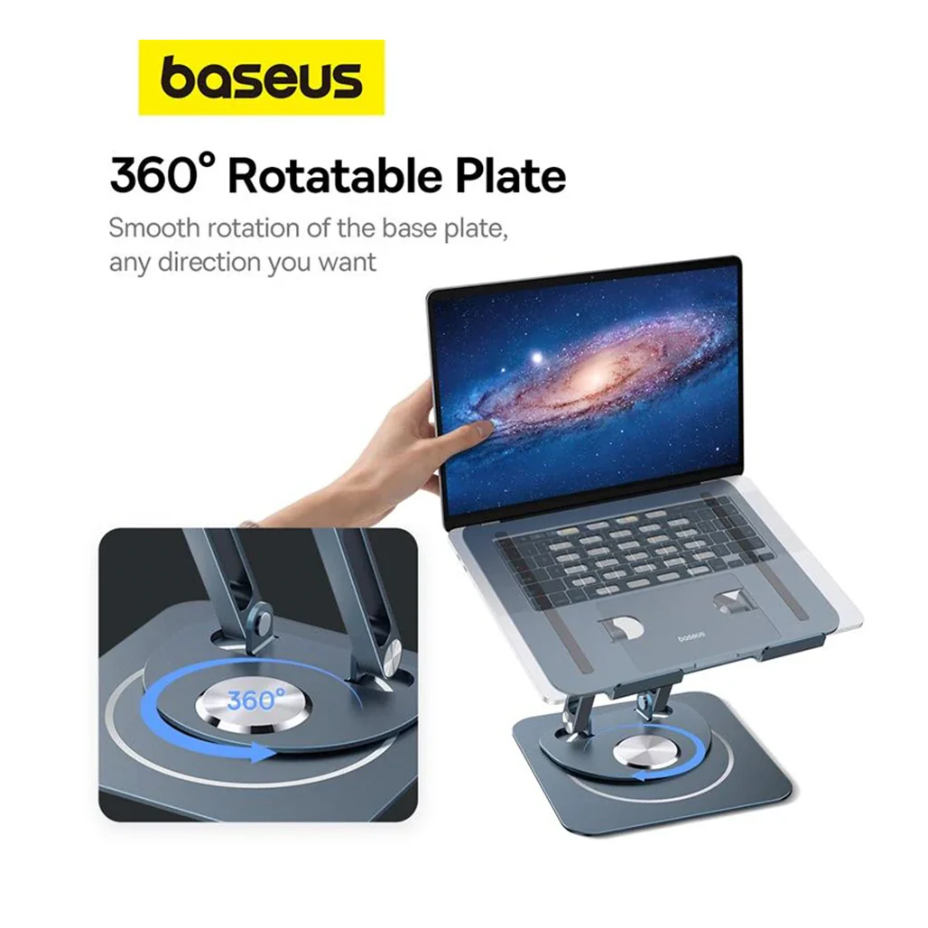 Baseus UltraStable Pro Rotatable & Foldable Laptop Stand - Gray - Image 6
