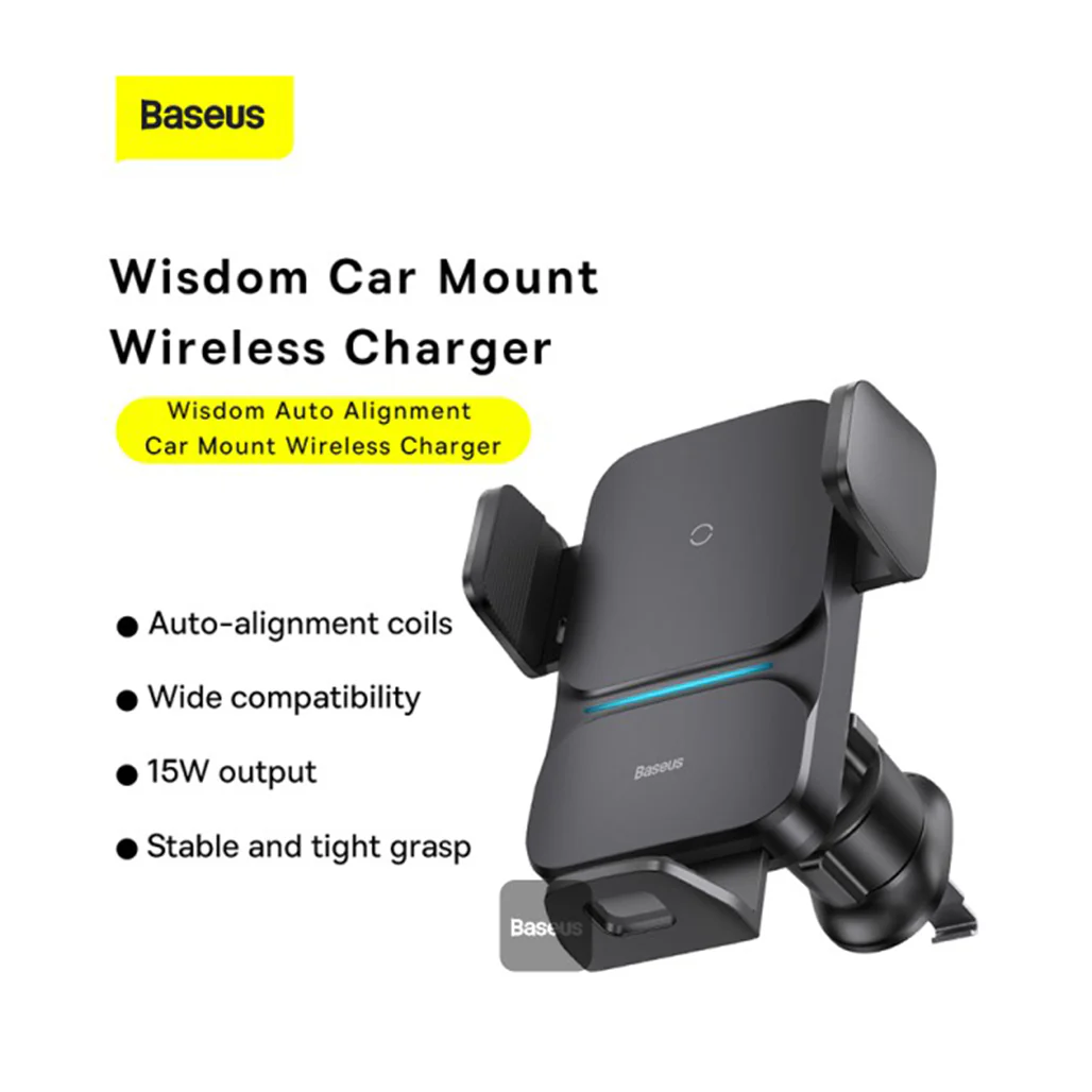 Baseus Wisdom Auto Alignment Car Air Vent Mount Wireless Charger (Qi - 15W) - Image 5