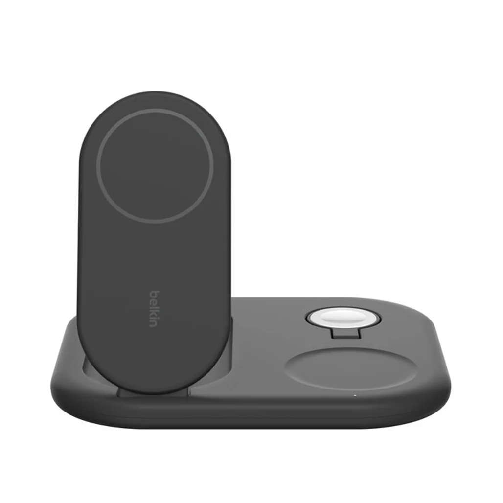 Belkin BoostCharge 3-in-1 Magnetic Foldable Wireless Charging Station with Qi2, 15W Fast Charging for iPhone, Apple Watch & AirPods - Image 2