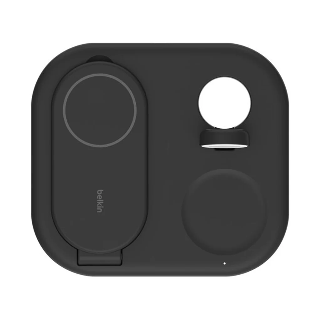 Belkin BoostCharge 3-in-1 Magnetic Foldable Wireless Charging Station with Qi2, 15W Fast Charging for iPhone, Apple Watch & AirPods - Image 3