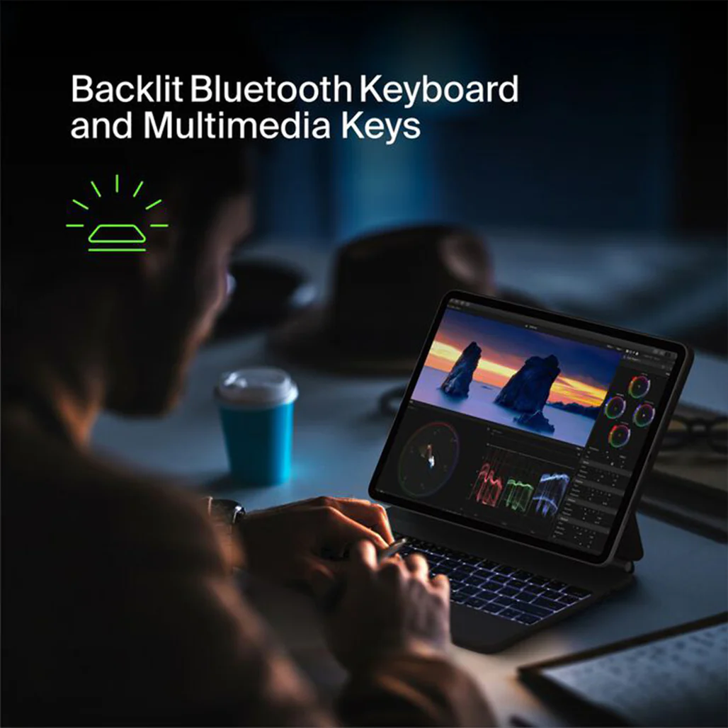 Belkin Pro Keyboard Case with Arabic Keys & Magnetic Stand for iPad Pro 13" (M4) – Backlit Bluetooth Keyboard with Trackpad - Image 8