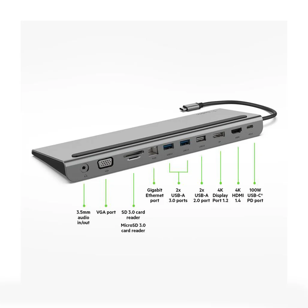Belkin USB-C 11-in-1 Multiport Docking Station with 4K Video, Ethernet, and 100W PD Charging - Image 4