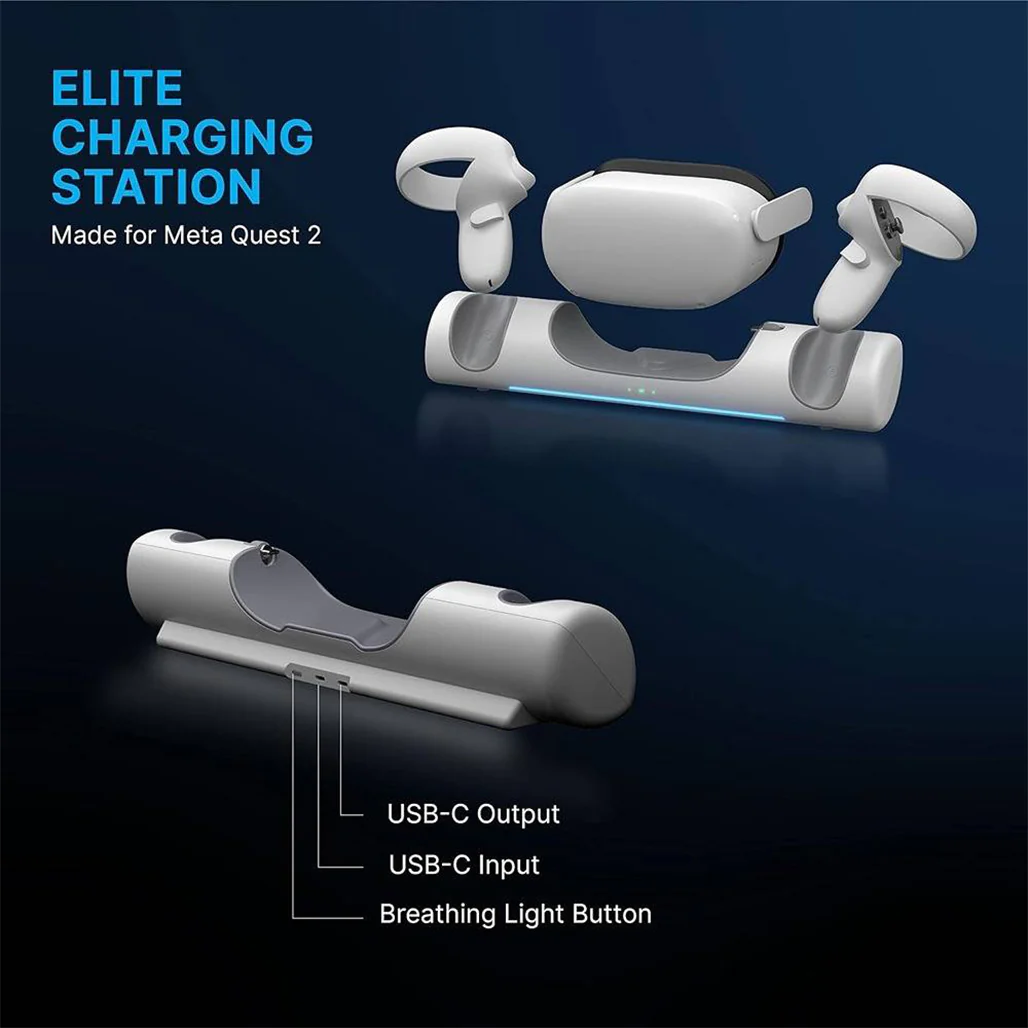 BluPebble Elite Charging Station for Meta Quest 2 – Fast Wireless Dock with Magnetic USB-C Connector - Image 4