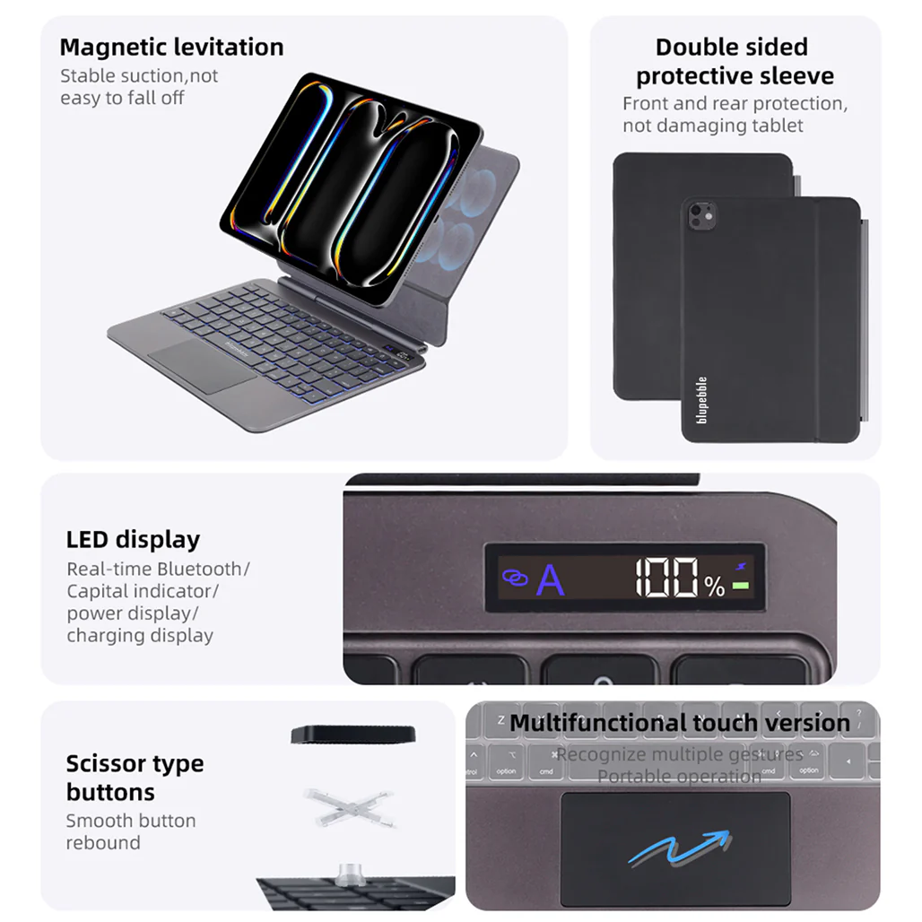 Blupebble Ipad Air 13" M2/M3 Magic Folio Keyboard With Trackpad - Image 9