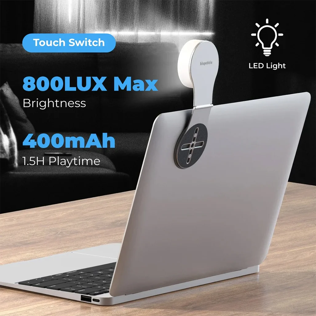 Blupebble Lumi Mag Magnetic Phone Stand with LED Light – 5-in-1 Aluminum Alloy Mount for Laptops, MacBooks, and iPads | Continuity Camera Compatible - Image 6
