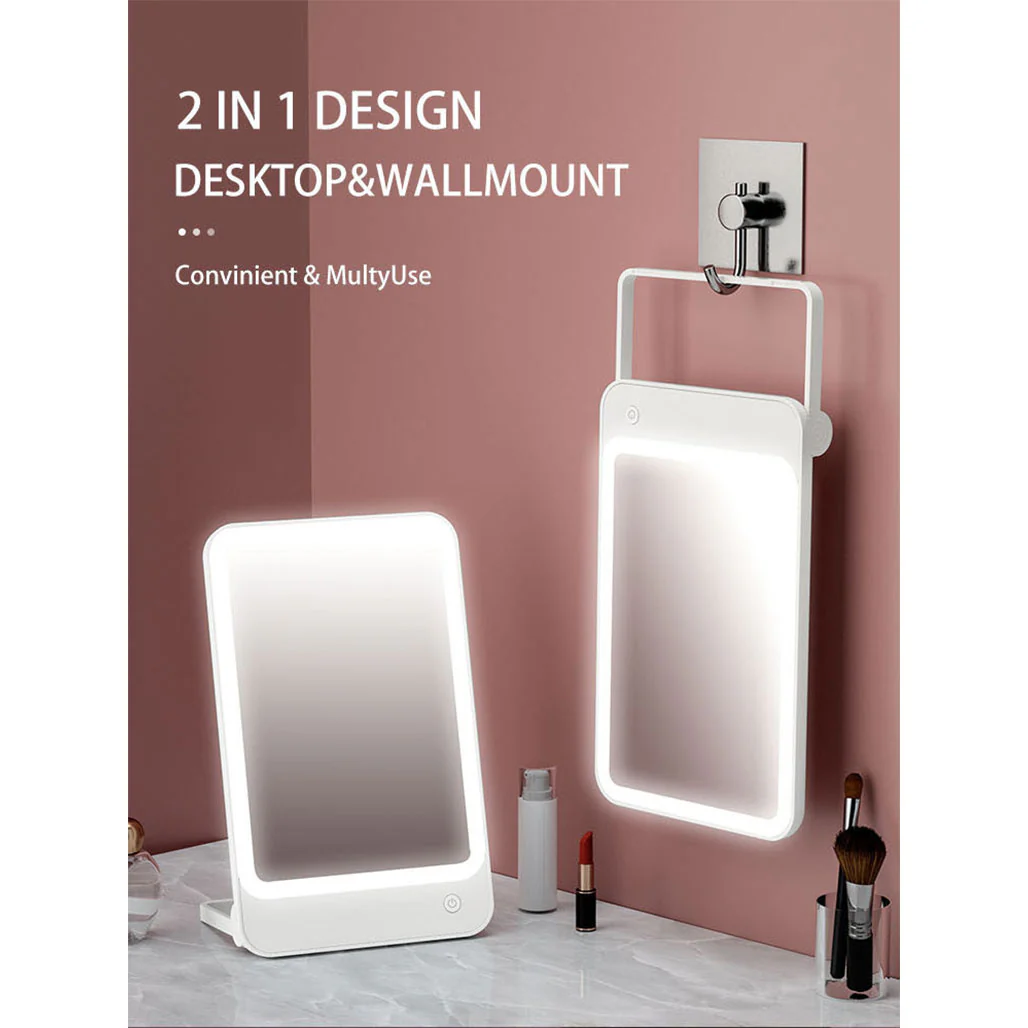 Bomidi R1 LED Makeup Mirror – 2-in-1 Desktop & Wall Mount, Adjustable Stand, 3 Brightness Levels, Rechargeable USB-C - Image 5