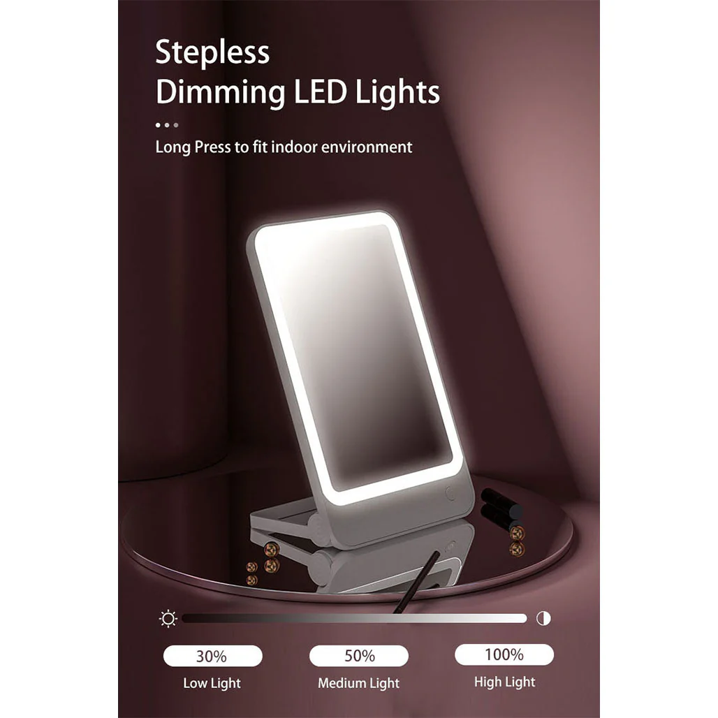 Bomidi R1 LED Makeup Mirror – 2-in-1 Desktop & Wall Mount, Adjustable Stand, 3 Brightness Levels, Rechargeable USB-C - Image 6