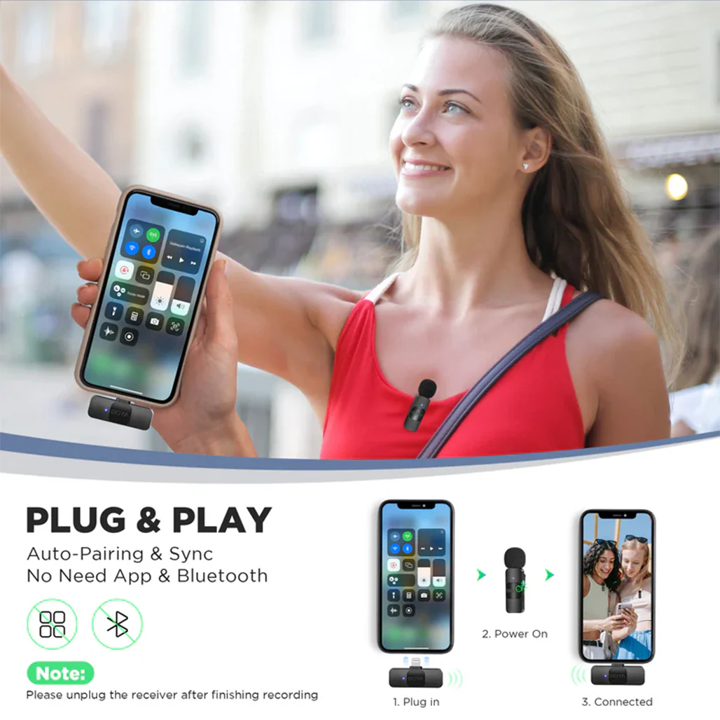 Boya BY-V1 - Wireless Lavalier Microphone for iPhone - Image 4
