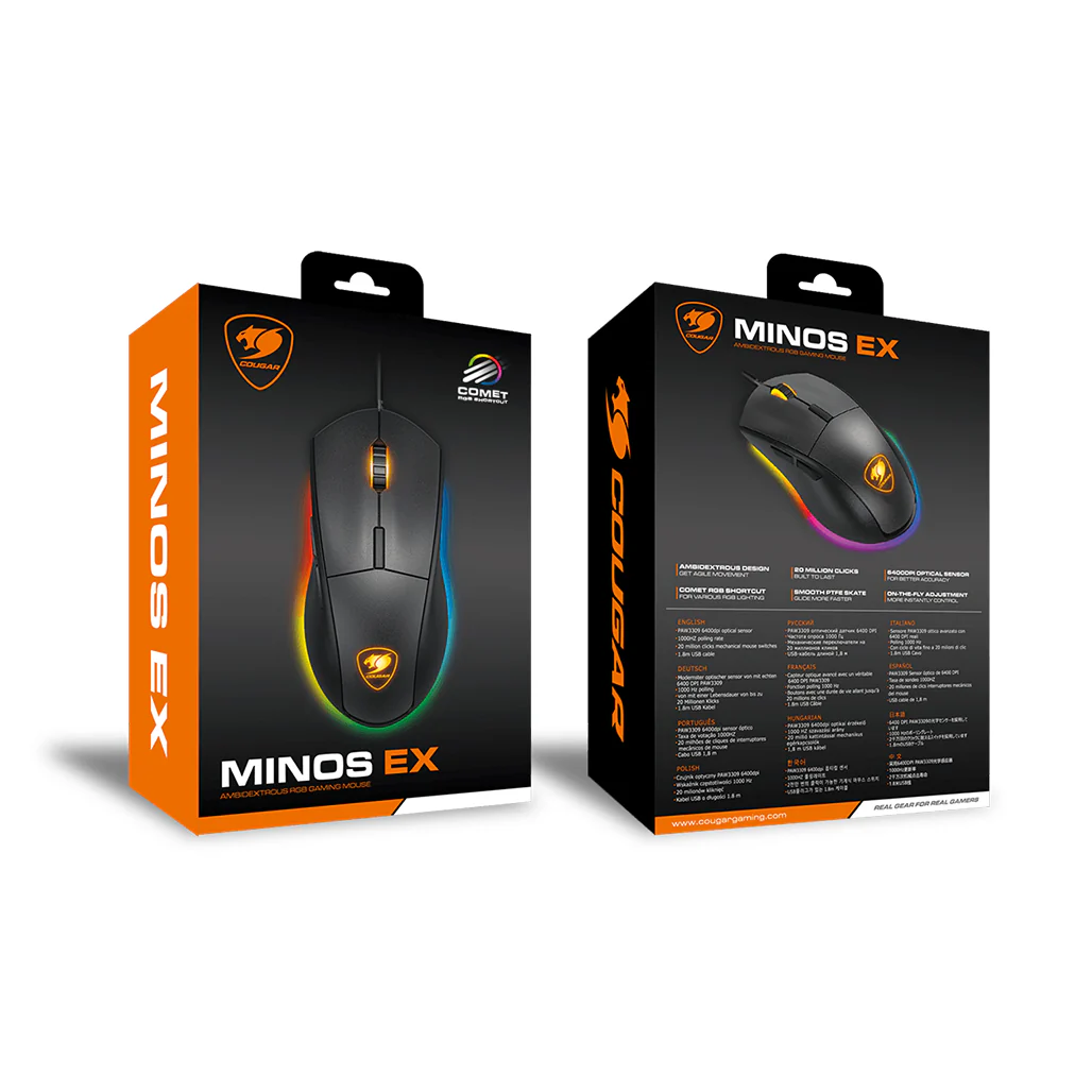 COUGAR Minos EX - Symmetrical RGB Gaming Mouse - Image 9