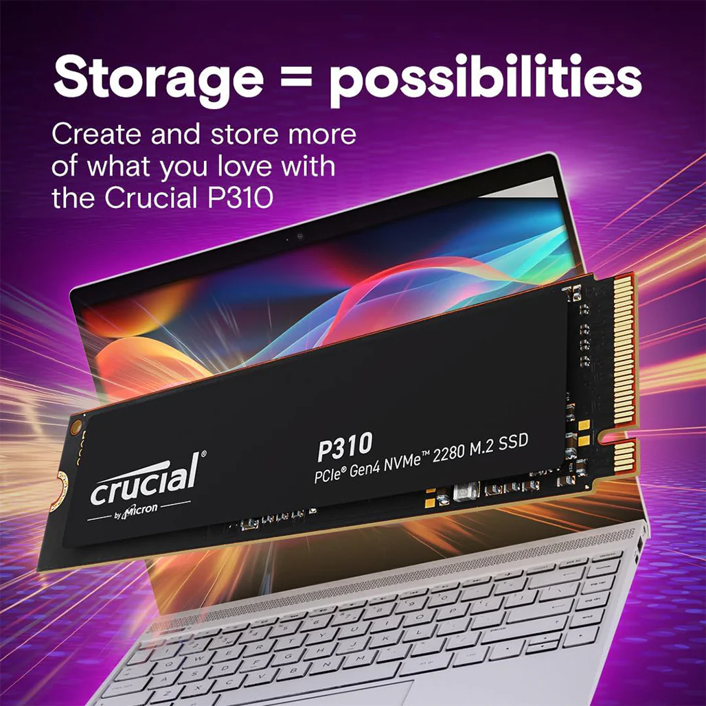 Crucial P310 4TB NVMe PCIe Gen4 M.2 SSD – 7100MB/s Read Speed - CT4000P310SSD801 - Image 2