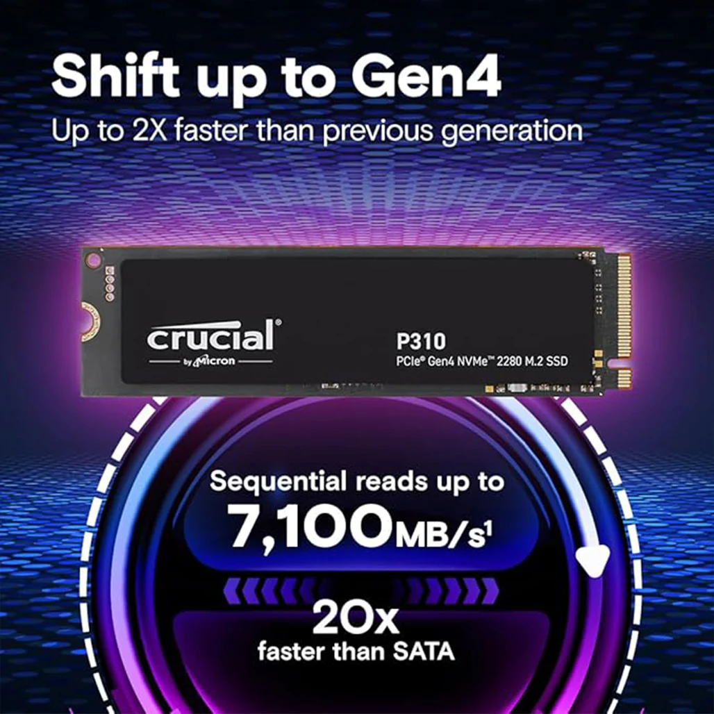 Crucial P310 4TB NVMe PCIe Gen4 M.2 SSD – 7100MB/s Read Speed - CT4000P310SSD801 - Image 6