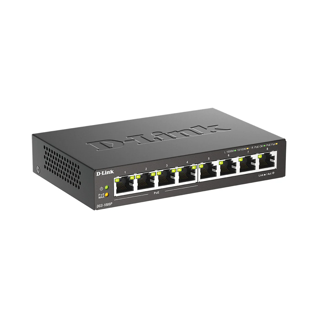 D-Link 8-Port Gigabit Unmanaged PoE Switch - DGS-1008P - Image 2
