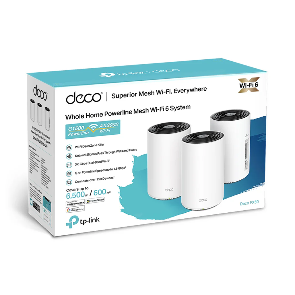 TP-Link Deco PX50 - AX3000 + G1500 Whole Home Powerline Mesh WiFi 6 System - Image 3