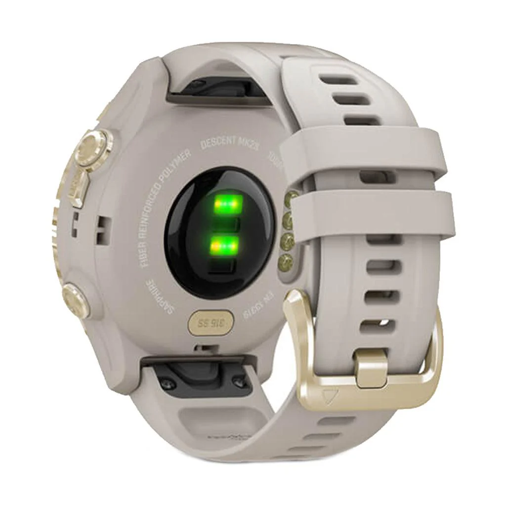 Garmin Descent MK2S - Light Gold With Light Sand Silicone Band - Image 3