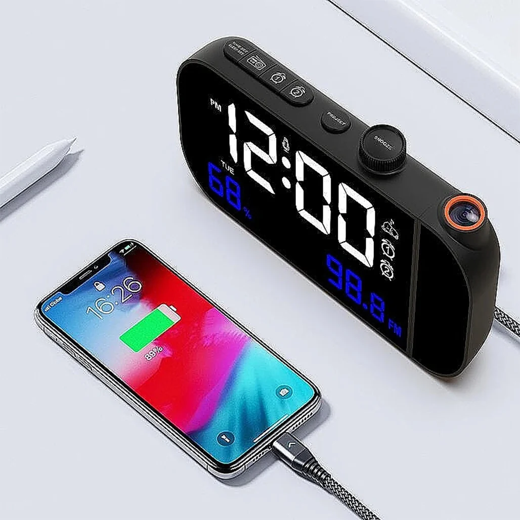 Digital Mirror Projection Alarm Clock - Image 4