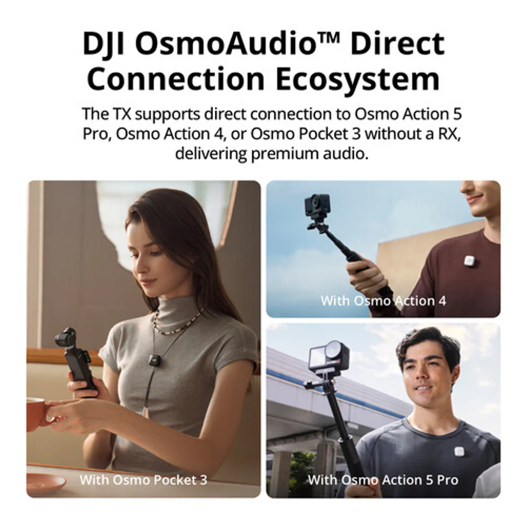 DJI Mic Mini Clip-On Transmitter with Built-In Microphone (2.4 GHz, Infinity Black) - Image 9