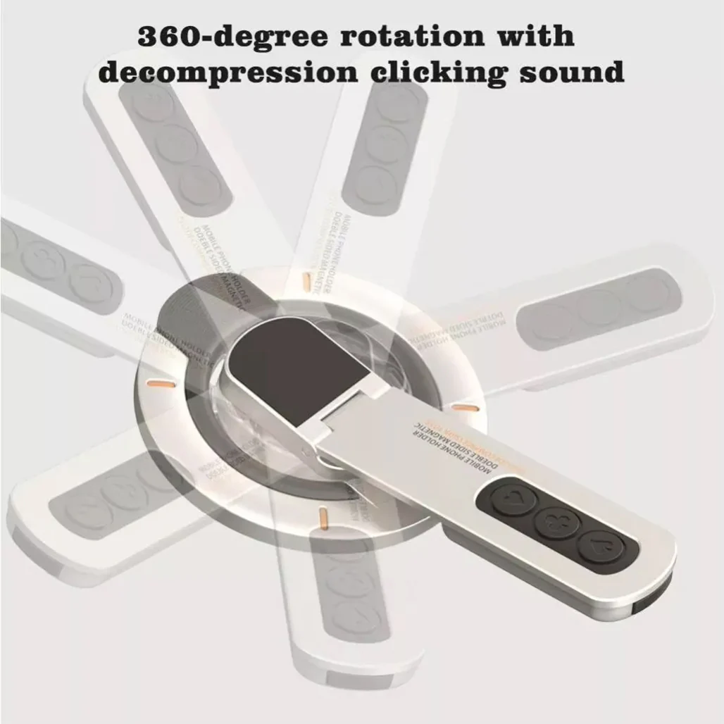 Double-Sided Magnetic Phone Holder Stand | Durable Aluminum Alloy Mobile Mount - Image 3