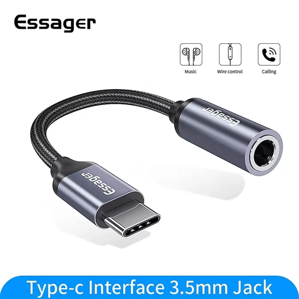 Essager USB Type-C to 3.5mm Jack Aux Audio Headphone Adapter - Image 4