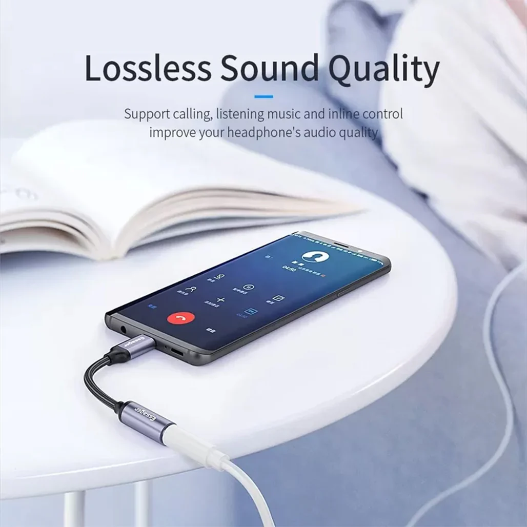 Essager USB Type-C to 3.5mm Jack Aux Audio Headphone Adapter - Image 5