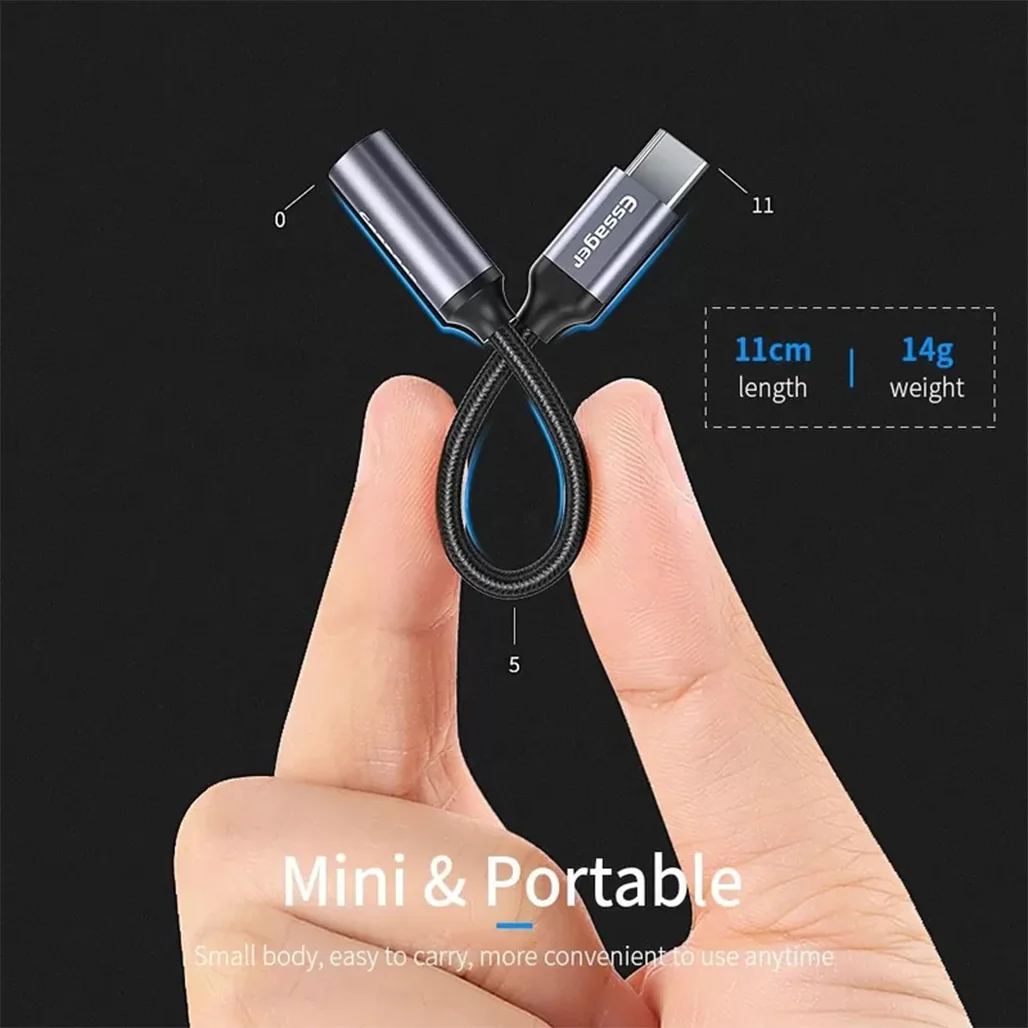 Essager USB Type-C to 3.5mm Jack Aux Audio Headphone Adapter - Image 6