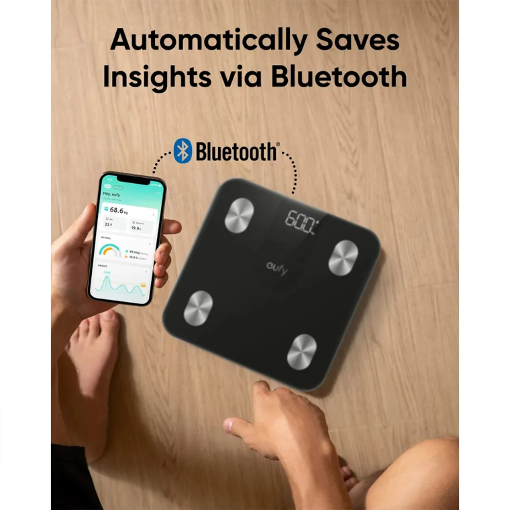 eufy Smart Bluetooth Body Fat Scale A1 – Digital Bathroom Scale with 12 Body Metrics, Fitness Composition Analyzer, Black - Image 4