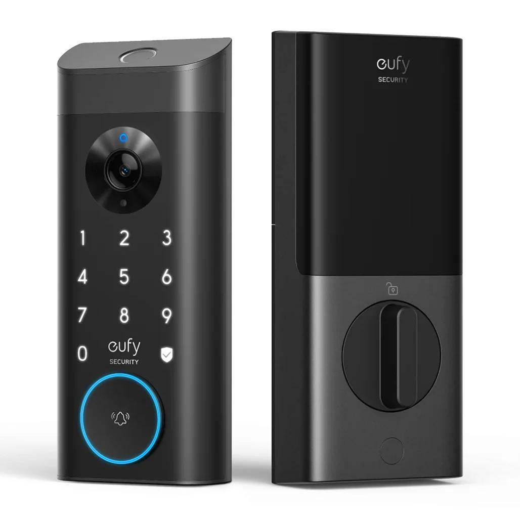 Eufy Video Smart Lock E330 – 3-in-1 Fingerprint Door Lock with 2K Camera, Wi-Fi, and Voice Assistant Support