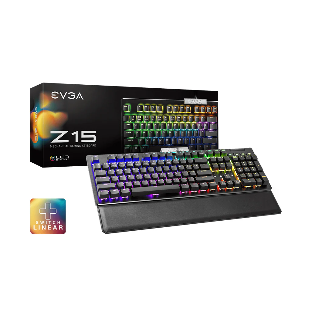 EVGA Z15 - RGB Wired Full-size Mechanical Gaming Keyboard - Linear Silver Switches | 821-W1-15US-KR - Image 7