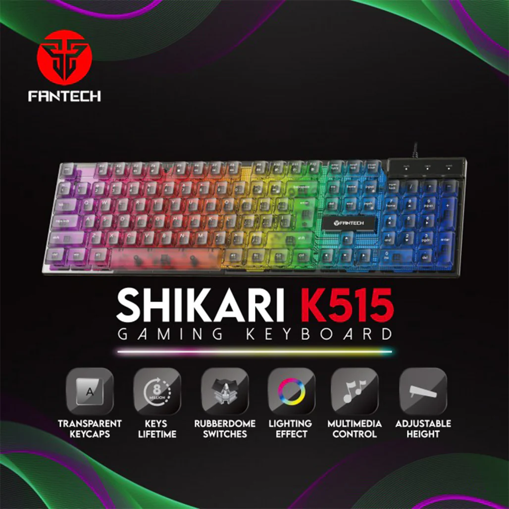 Fantech K515 Shikari - RGB Membrane Gaming Keyboard with Customizable Backlighting - Image 3