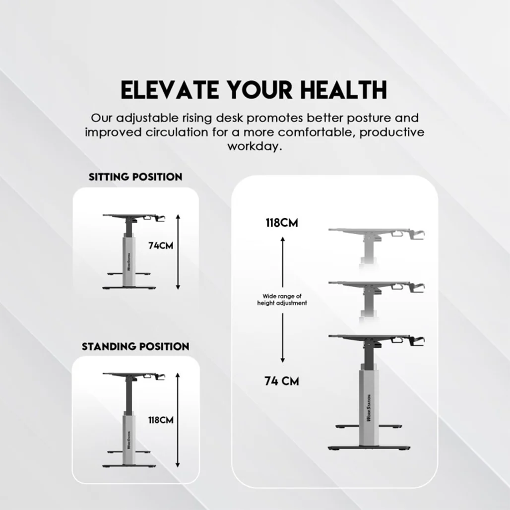 Fantech WS414 Adjustable Height Desk with Sturdy Steel Frame and Powerful Electric Motor - Image 8