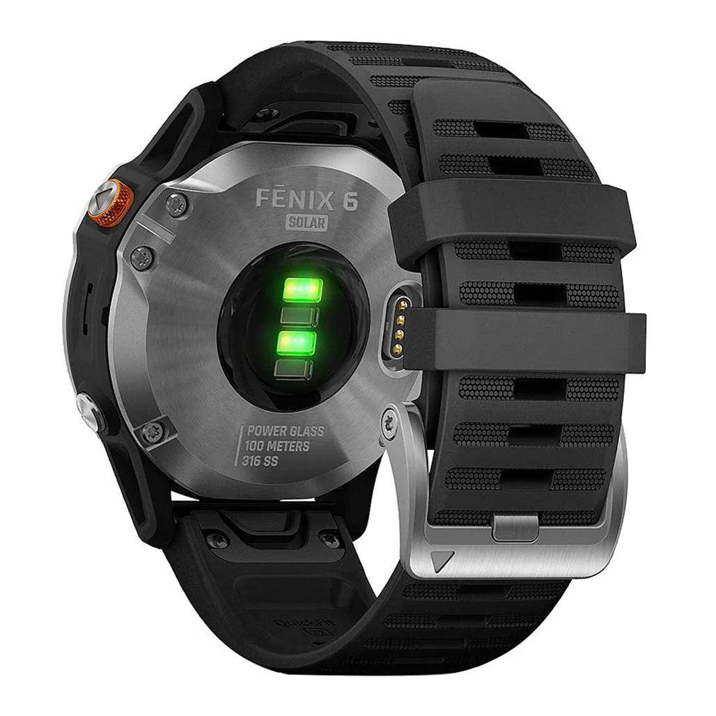 Garmin FĒNIX 6 Solar - Silver With Black Band - Image 3