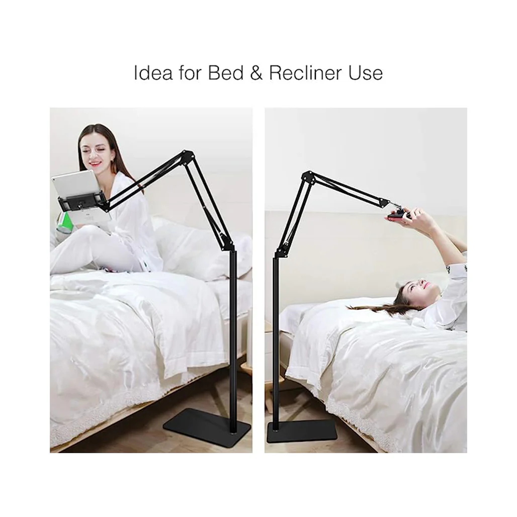 Floor Type Mobile Phone-Tablet Bracket for Devices 4-11" - Black - Image 2