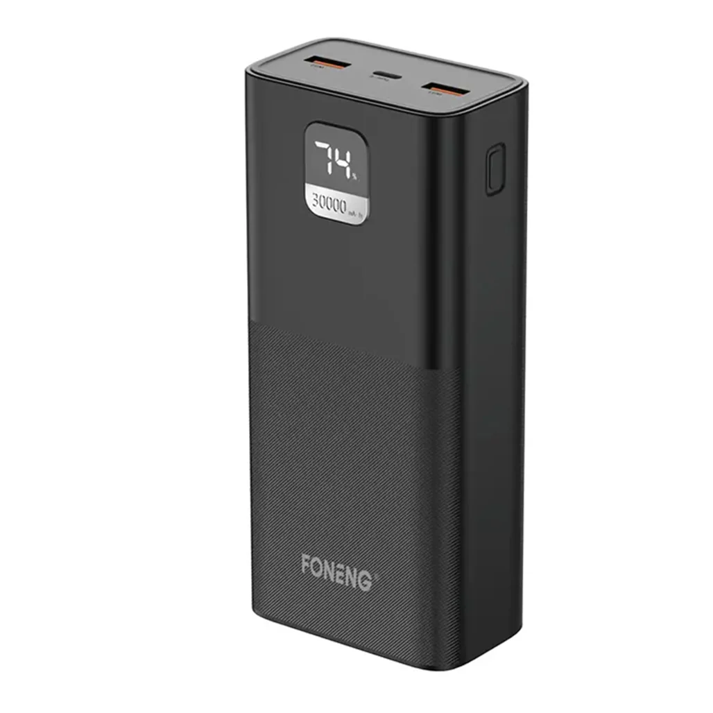 Foneng P55 30000mAh Power Bank with LCD Display – Dual 2.1A USB & Type-C Inputs - Image 2