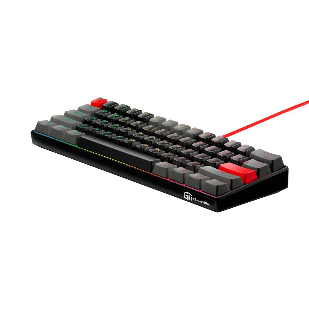 GamerTek GK60 Mini Gaming Keyboard - Late Night | Compact Mechanical RGB Keyboard with Outemu Red Switches - Image 2