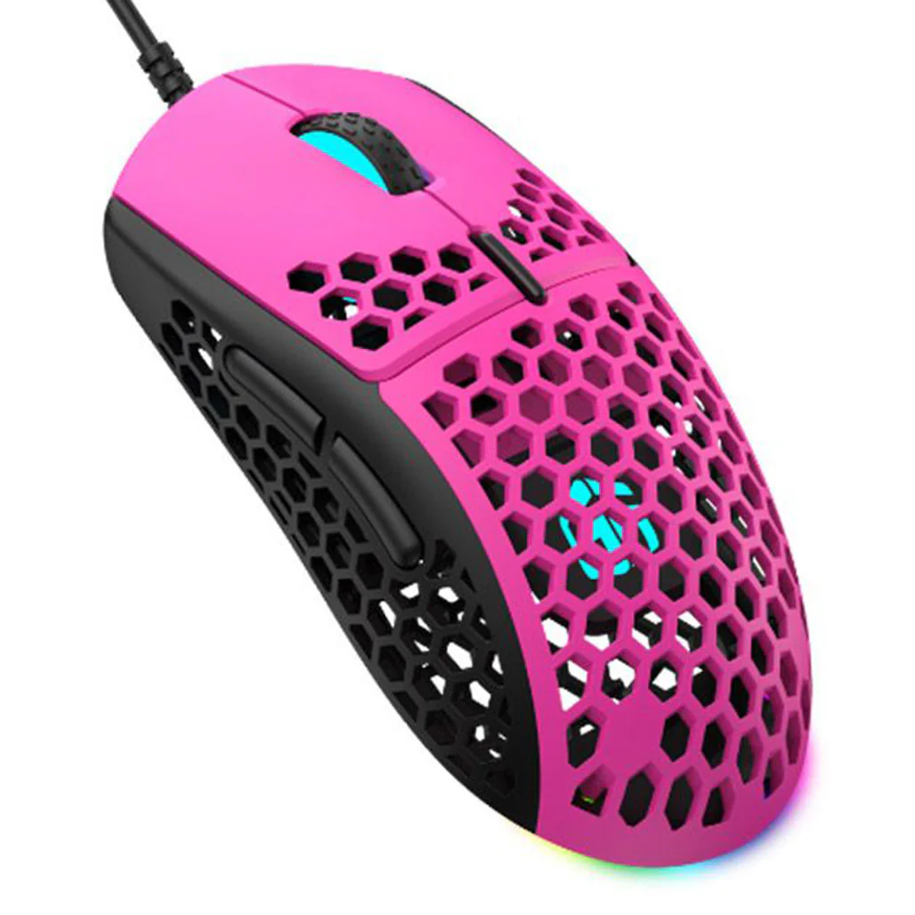 GamerTek GM16 Ultralight RGB Gaming Mouse - Raspberry - Image 2