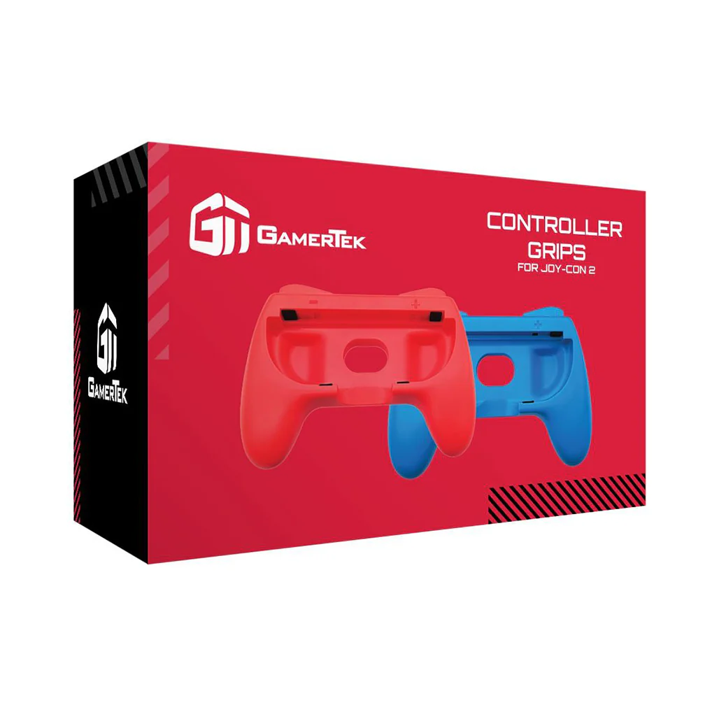 GamerTek Nintendo Switch 2 Controller Grips Ergonomic Blue & Red Joy-Con Handles - Image 2