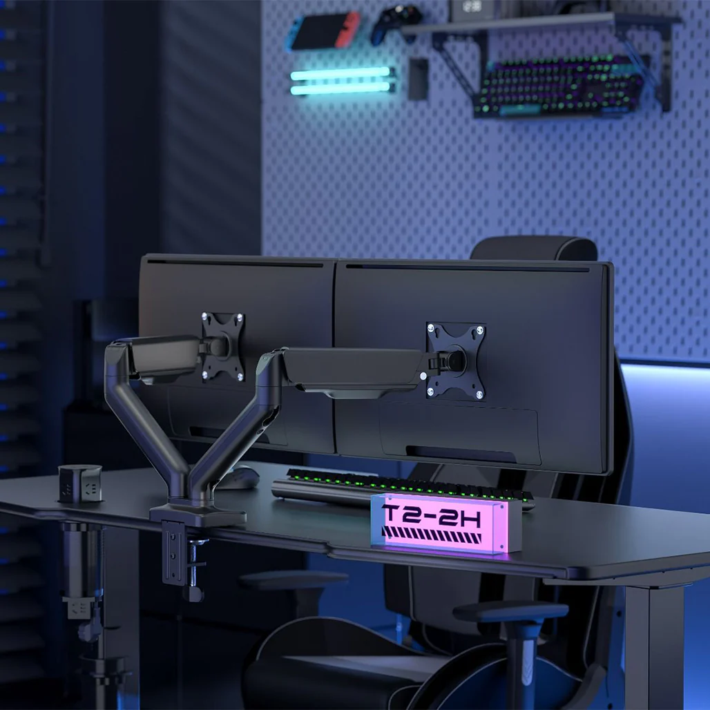 GamerTek Pivot Core Single/Dual Monitor Arm – Black - Image 25