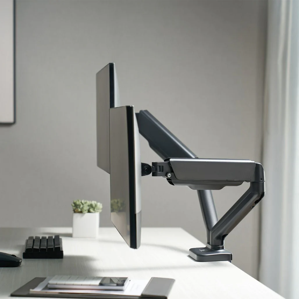 GamerTek Pivot Core Single/Dual Monitor Arm – Black - Image 29