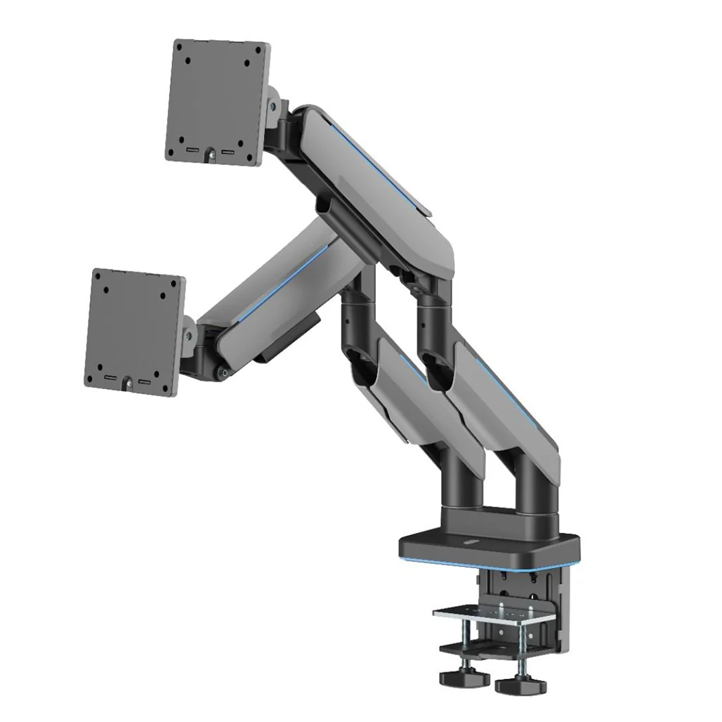 GamerTek Pivot Dual RGB Monitor Arm – Black - Image 2