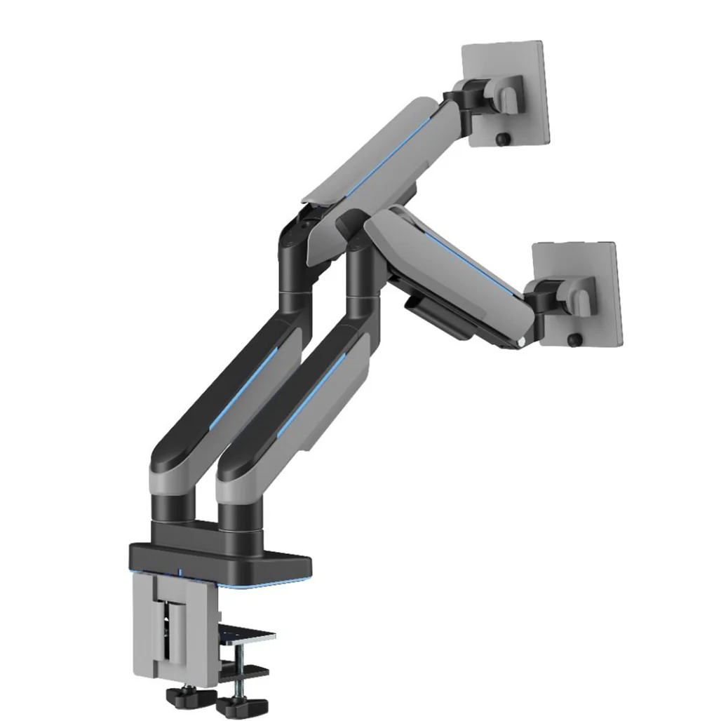GamerTek Pivot Dual RGB Monitor Arm – Black - Image 3