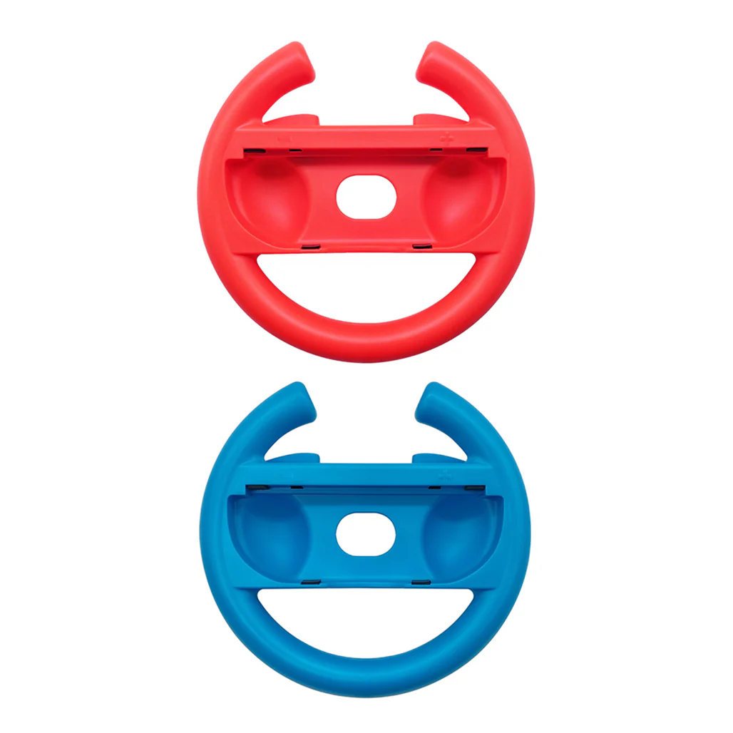 GamerTek Racing Steering Wheel 2-Pack for Nintendo Switch 2 – Red & Blue Joy-Con Controllers Compatible