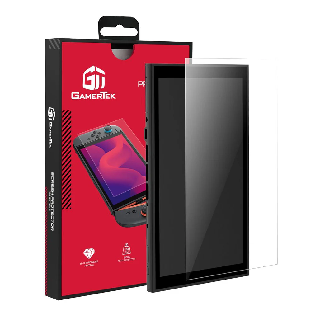 GamerTek Premium Tempered Glass Screen Protector for Nintendo Switch 2 – Anti-Scratch, Ultra-Clear Protection
