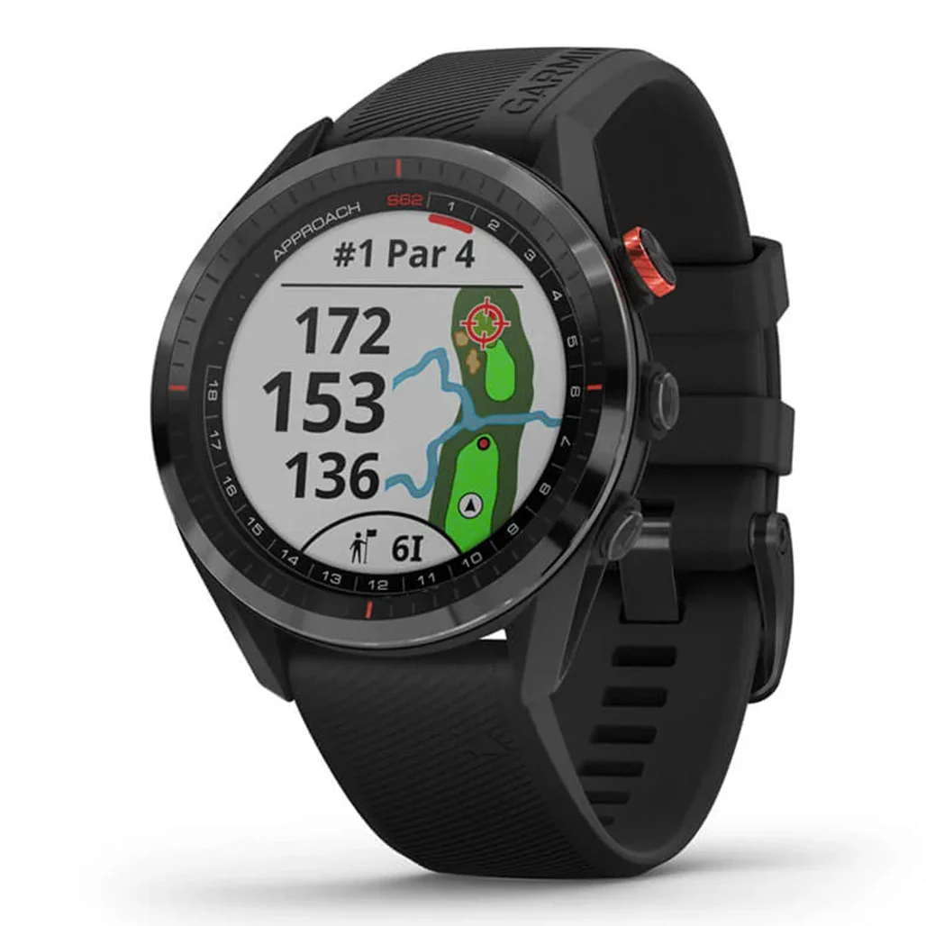 Garmin Approach S62 - 010-02200-00 - Black Ceramic Bezel with Black Silicone Band