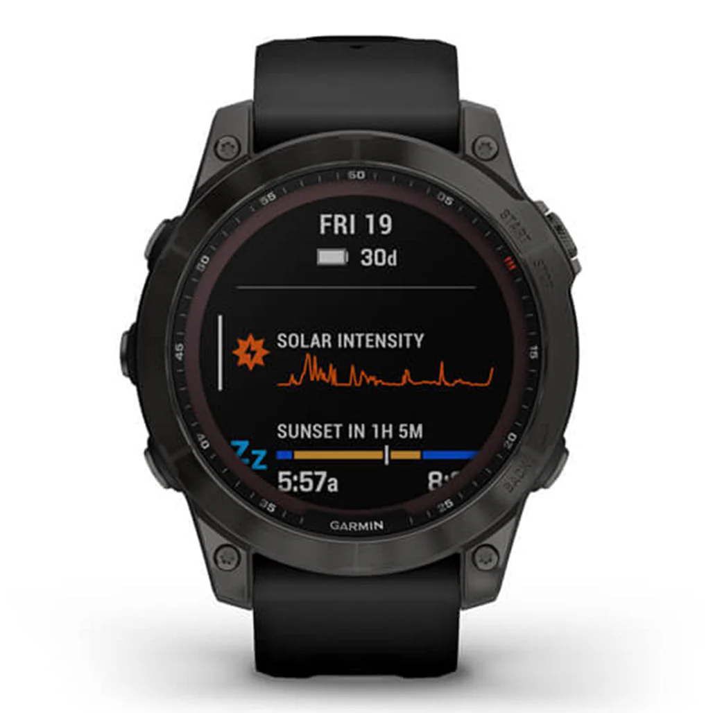 Garmin FĒNIX 7 Sapphire Solar - Carbon Grey Titanium With Black Band - Image 2