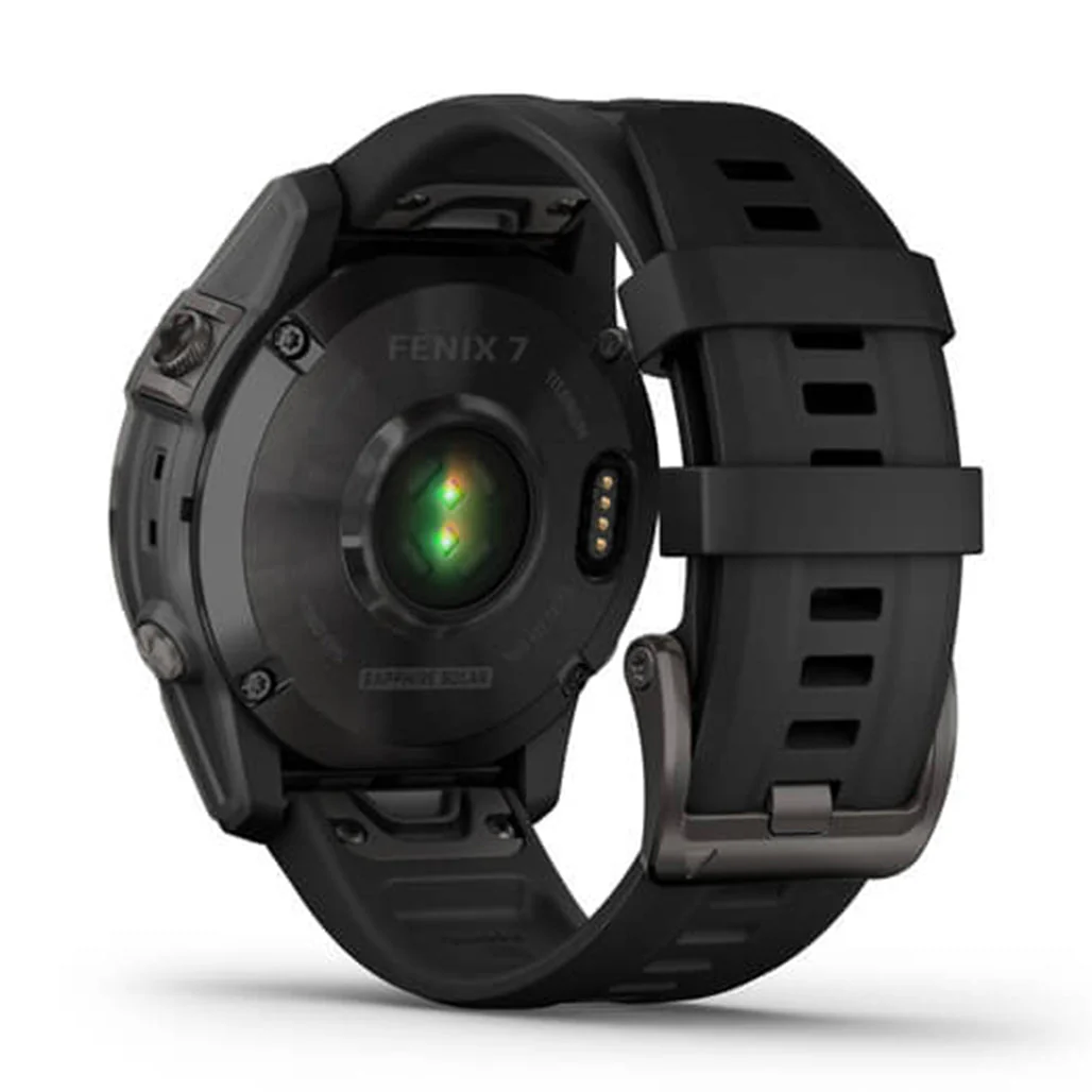 Garmin FĒNIX 7 Sapphire Solar - Carbon Grey Titanium With Black Band - Image 3