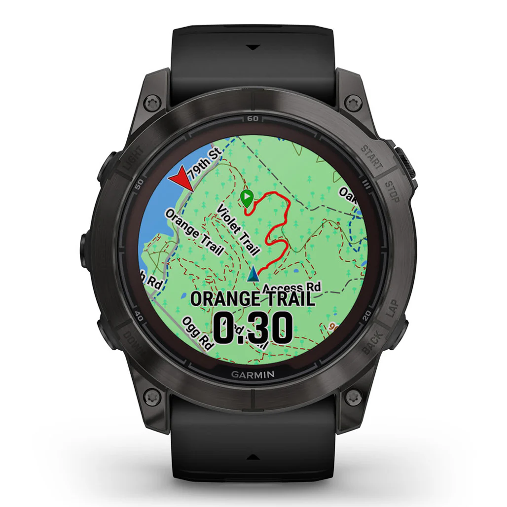 Garmin Fēnix® 7X Pro Sapphire Solar Edition - Titanium with Fog Gray/Ember Orange Band - Image 11