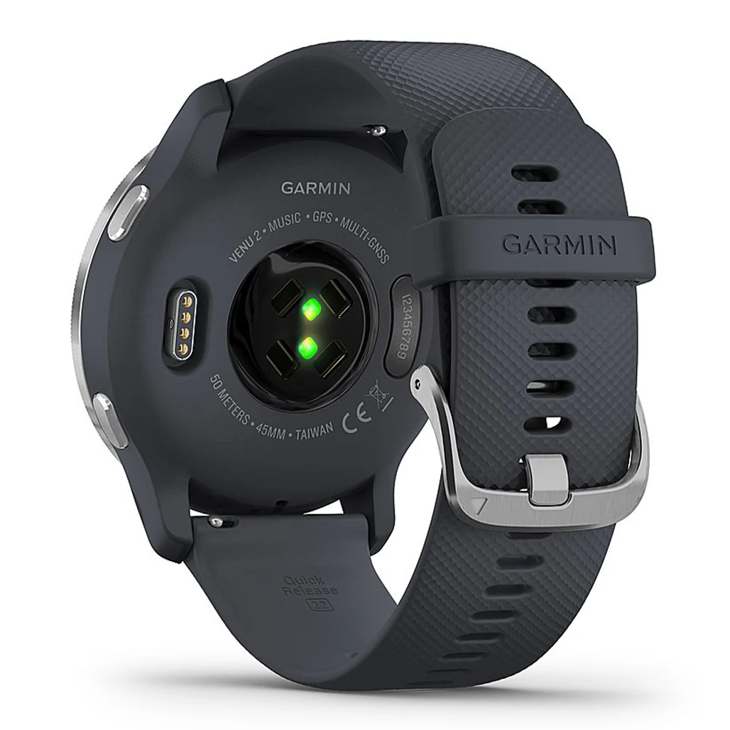Garmin Venu 2 - Silver Stainless Steel Bezel with Granite Blue Case and Silicone Band | 010-02430-00 - Image 3