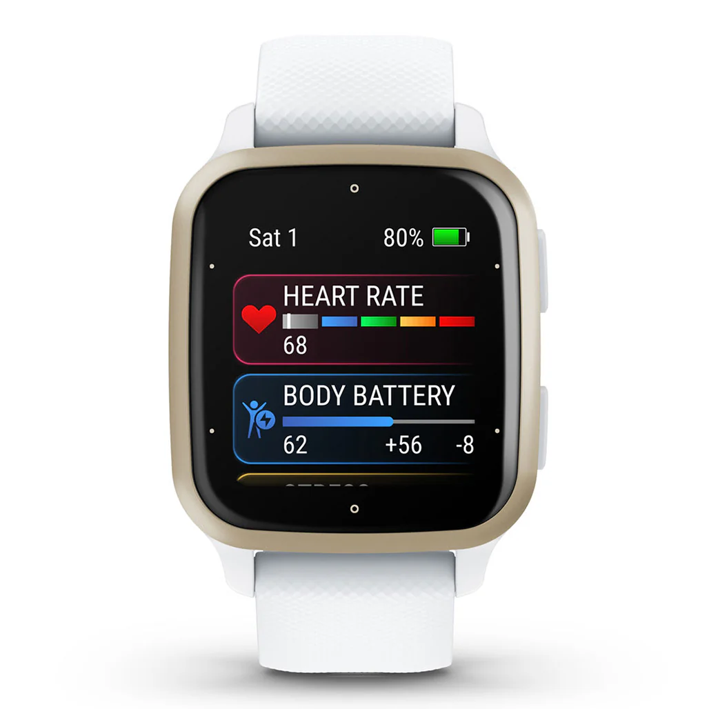Garmin Venu SQ2 - 010-02701-11 - Cream Gold Aluminium Bezel with White Case and Silicone Band - Image 3