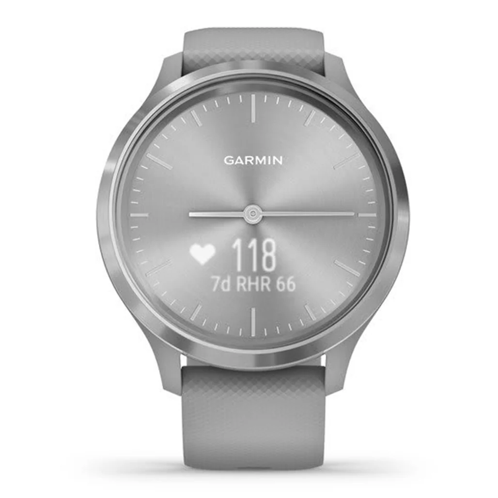 Garmin vívomove 3 - Silver stainless steel bezel with powder grey case and silicone band - Image 2